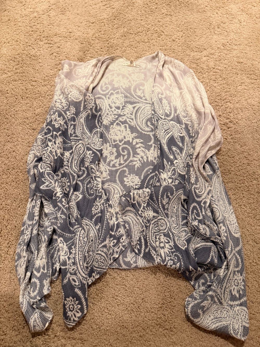 Elegant Paisley Shawl in Navy and Cream